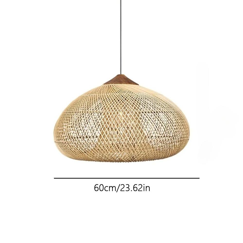 JOYINLED Rattan Ceiling Chandelier Light Wabi-sabi Style Retro Southeast Asian Pendant Lamp 60/80cm Beige Black Lighting Fixture
