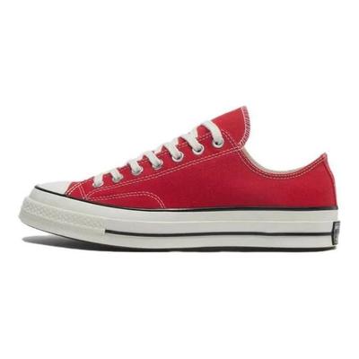 Anni '70 Scarpe di Tela Comode a Punta Rotonda con Tomaia Bassa Sneakers Unisex Rosse A10276C
