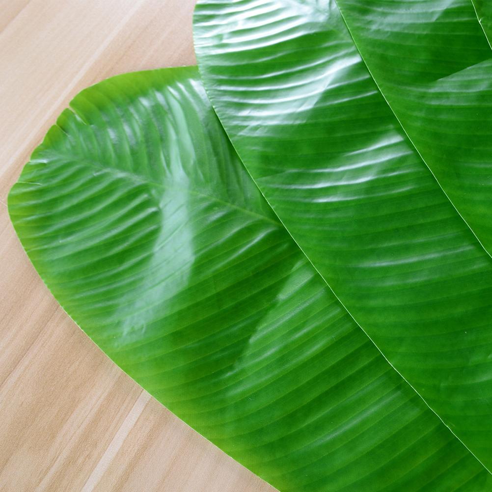 5pcs Artificial Banana Leaf Placemat Table Runner Party Decor