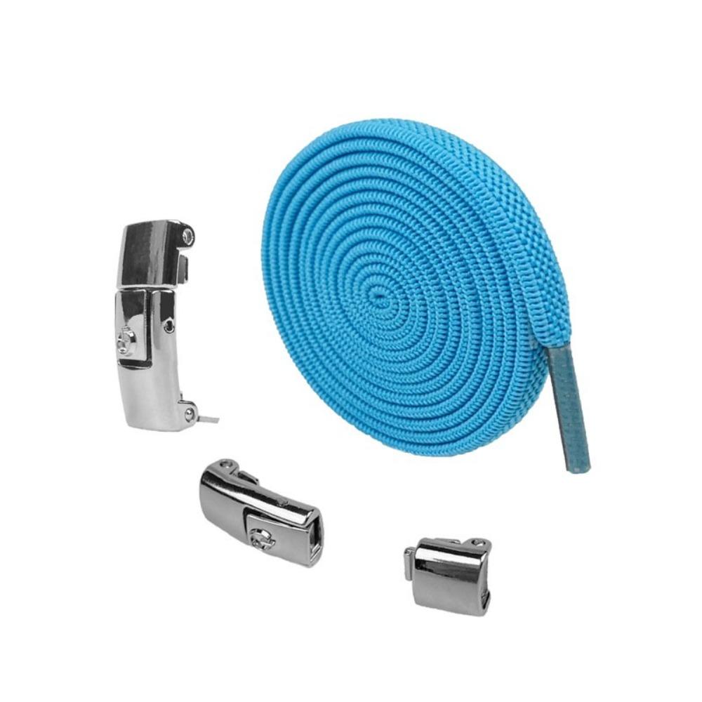 

Metal Shoelaces Buckle Press Shoe Buckle Convenient Free Shoelace Buckle Work Shoes Lake Blue