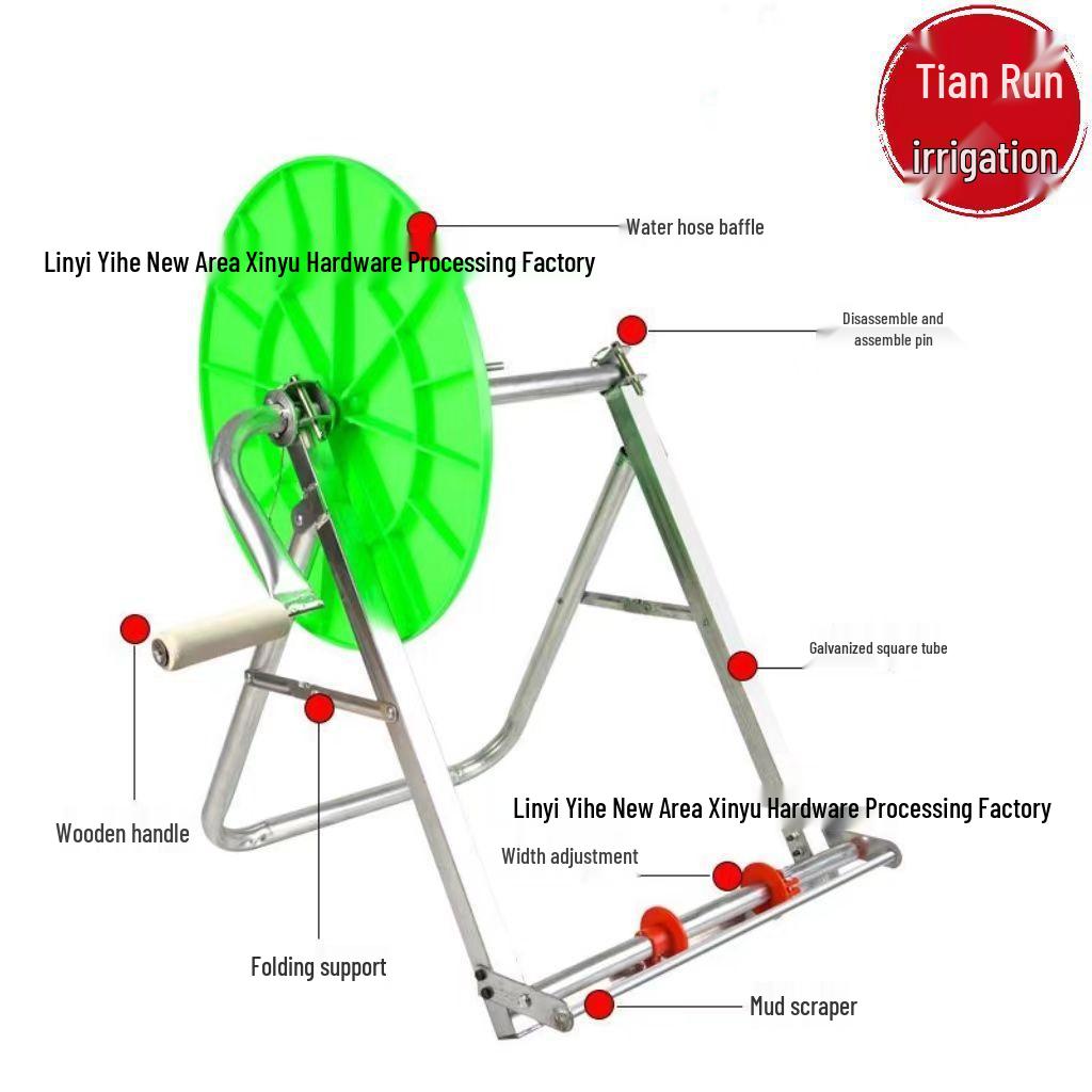 Agricultural Water Hose Reel and Storage Rack for Irrigation Pipe and Drip Tape