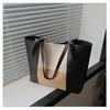 Retro simple atmosphere women's summer new large-capacity splicing shoulder portable tote bag