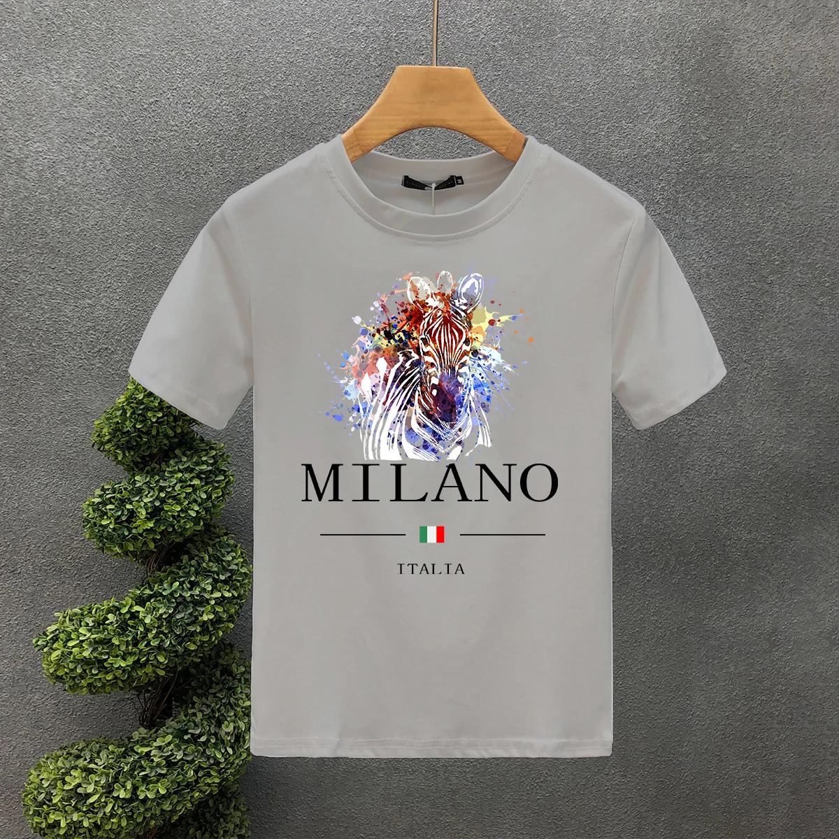 

Розкішний бренд Ltaly Гаряче тиснення гарячими літерами новий простий зебровий принт 2023 футболка чоловіча та жіноча однакового стилю топ з короткими рукавами XXXXXL темно-сірий колір