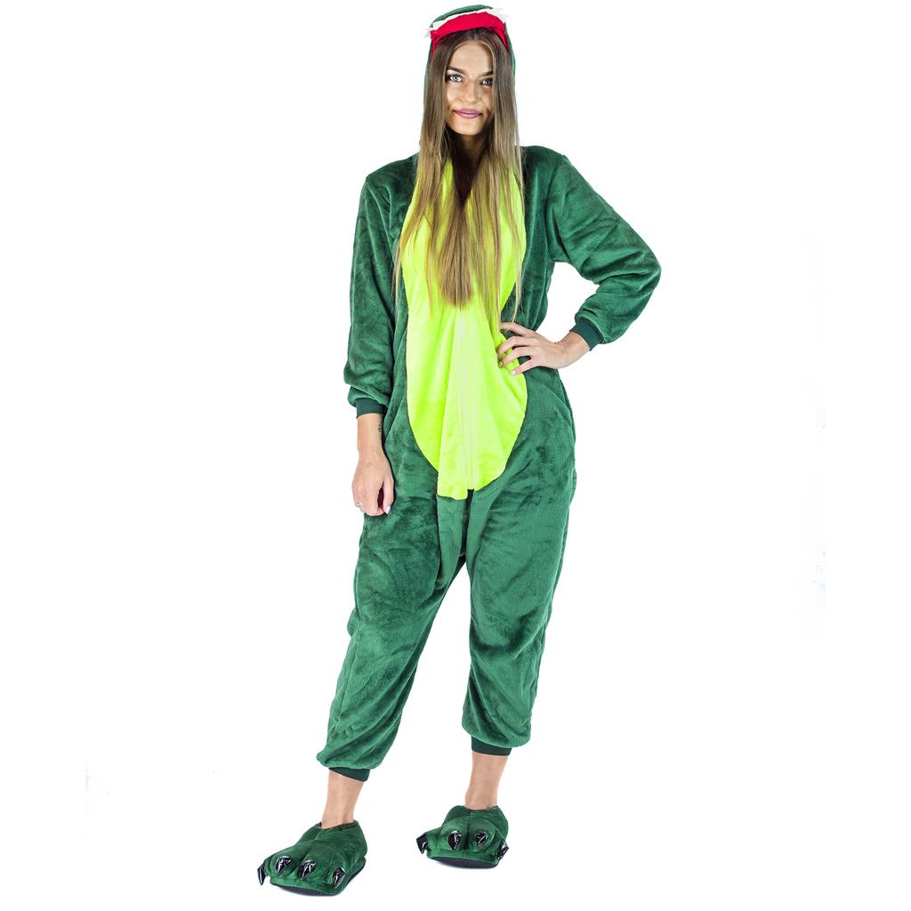 Herren Einteiler Dinosaurier Pyjama Kigurumi Kostüm Onesie s Onesie Dinosaurier Kostüm - S