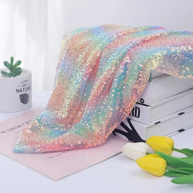 3mm Illusion Small Sequin Embroidered Fabric Stage Evening Dress Embroidered Fabric Background Tablecloth Luggage Fabric