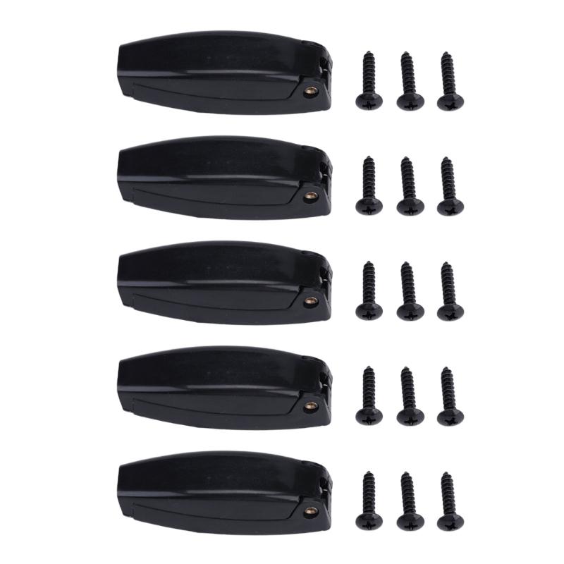 Trailer Door Retainer Hardware Set, Spring Loaded ABS Replacement Parts, 5 Pack with 15 Screws for Boat Compartments