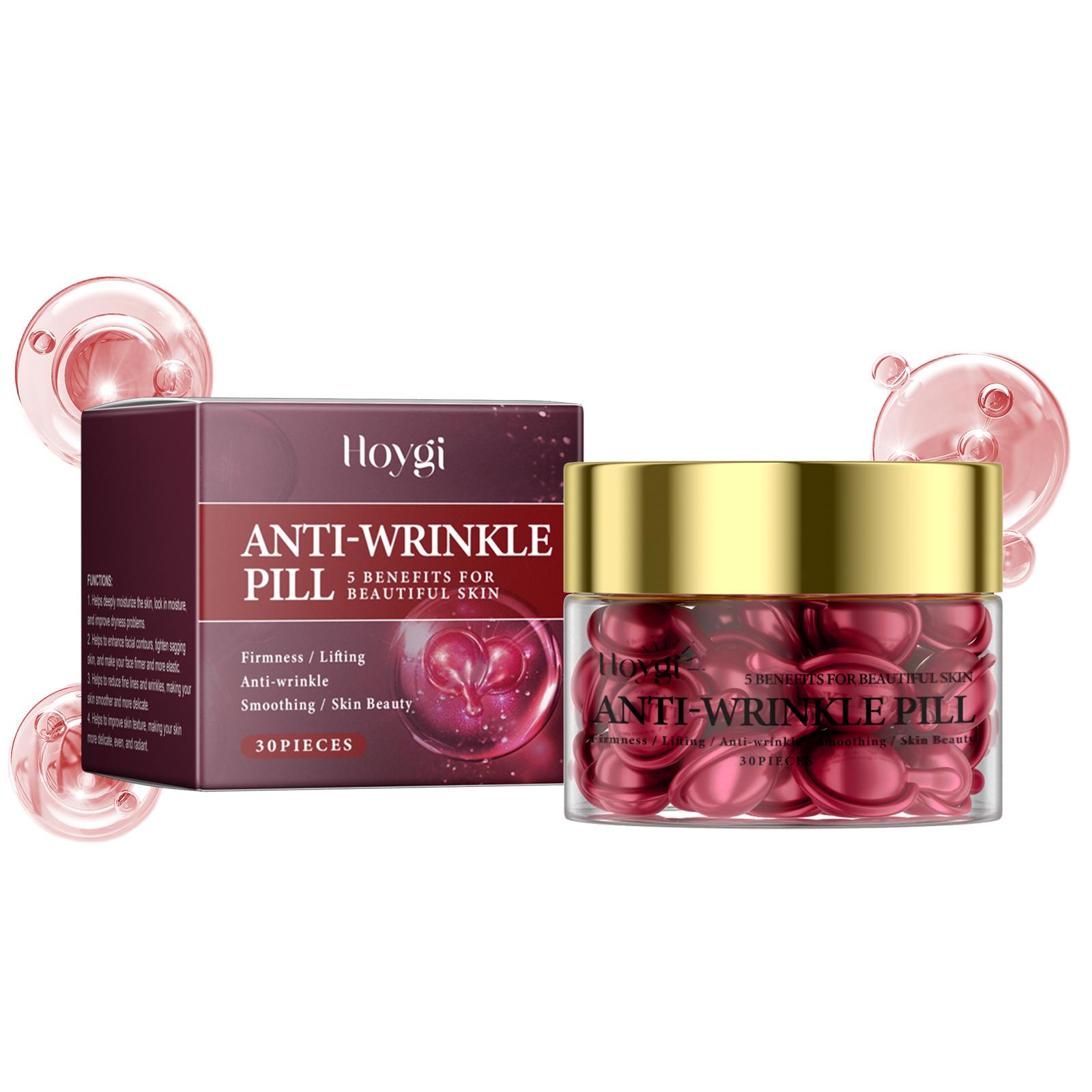 

Укрепляющая сыворотка для лица в капсулах Уменьшает мелкие морщины Улучшает дряблость кожи Повышает эластичность кожи Увлажняющая Подтягивающая Лифтинг-эссенция 30pcs boxed