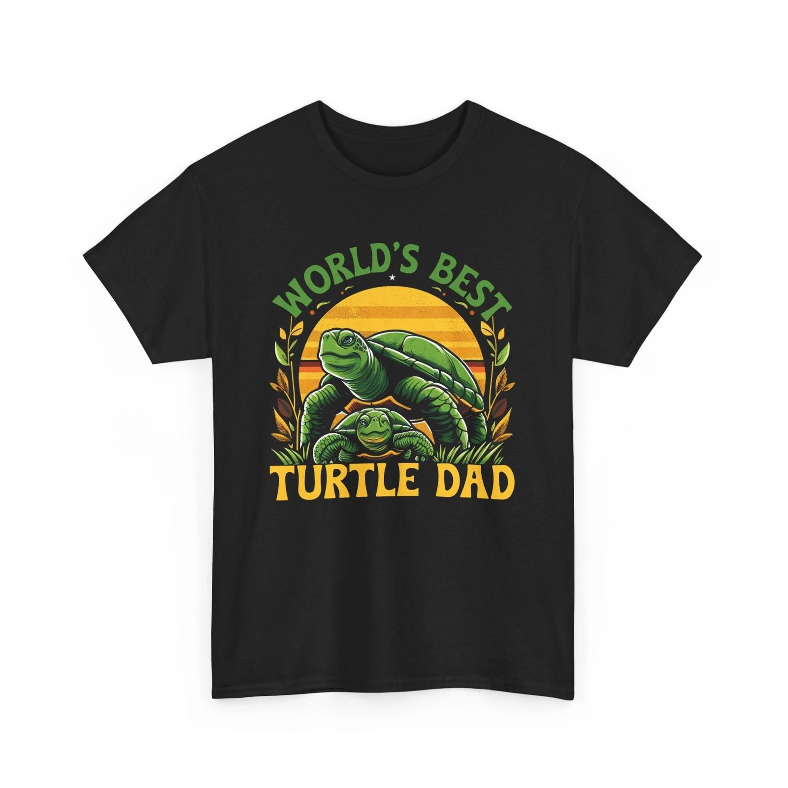 Worlds Best Turtle Dad Trendy T-Shirt| Trendy Tee for Turtle & Sea Life Admirers L