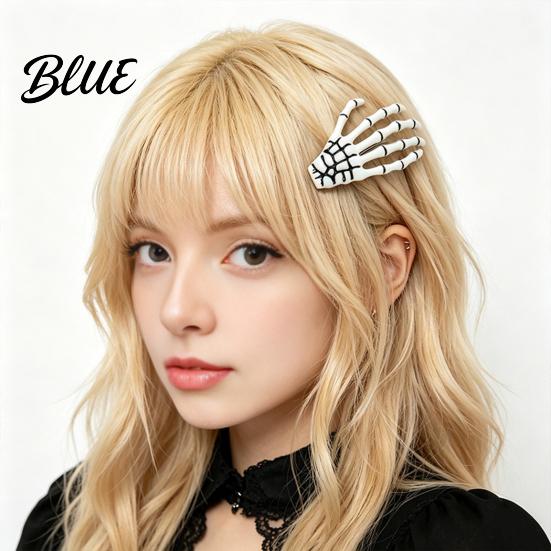 Resin Hairpin for Cosplay 2Pcs Gothic Dark Style Hairpins Hair Pins Bangs Skeleton Clip Hand Bone Clips Halloween Photography Props Cool Accessory