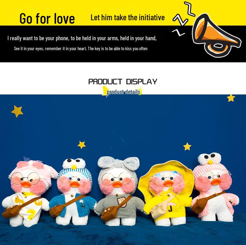 White Influencer Hyaluronic Acid Little Yellow Duck Plush Toy Hand Warmer Pillow Doll Birthday Gift