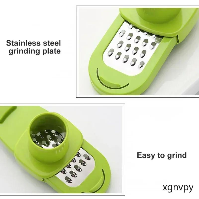 Xgnvpy 1 st Multifunktionell Manuell Vitlökspress Press Ingefära Kvarn Rivjärn Skärare Skalare Köksverktyg