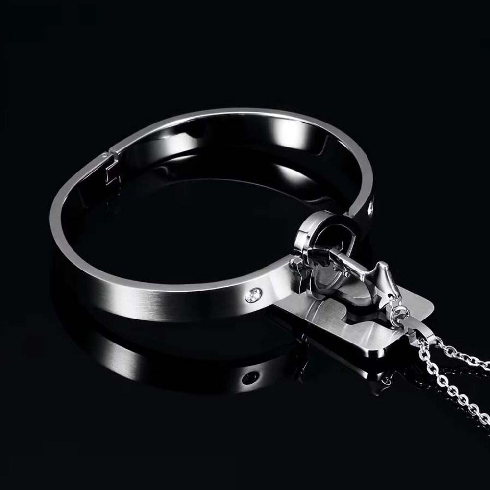 Stainless Steel Heart Lock Bracelets Gold Silver Key Pendant Necklace  Jewelry Gift