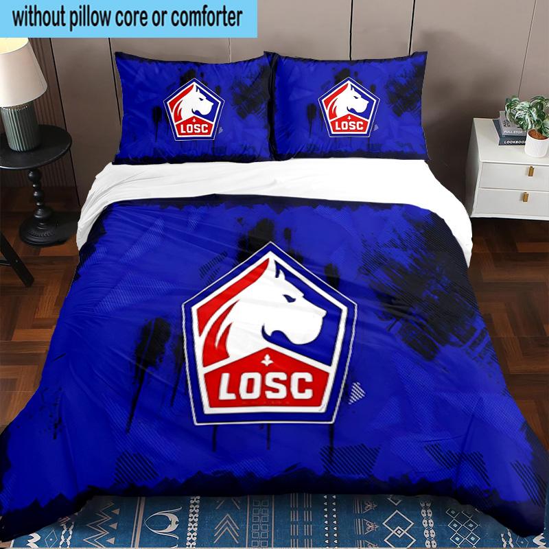 Losc Football Crest 3PCS Bedding set,Ideal for1pc Duvet Cover And 2pcs Pillowcases Perfect for Christmas gift,Ideal for Bedroom, Dormitory