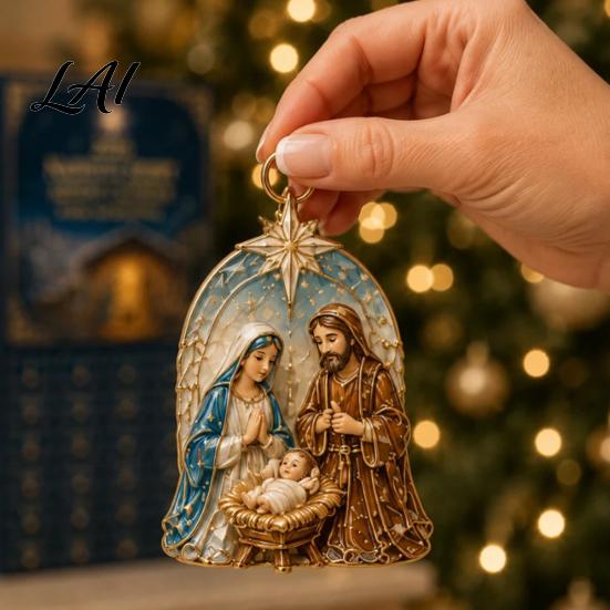 Christmas Eve Countdown Calendar Nativity Advent 2026 24 Day with Ritual Gift for Everyone Pcs 2D Acrylic Religious Figures Holiday Gifts Christians