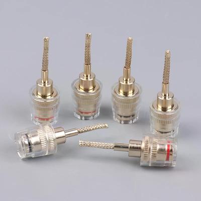 Hot Sale 2/4Pcs HIFI Cable Adapter Plug Braided Copper Wire Socket 4MM Banana Female To 2MM Pin Connector