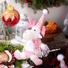 Christmas Simulated Snowman Elk Pink Series Hanging Xmas Ornaments Glitter Home Party Sequin Doll Pendant 3 Styles