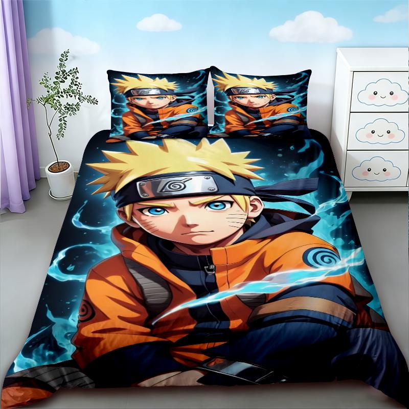 

3pcs Duvet Cover Naruto Teens Japanese Anime Bedding Set Comfortable Breathable Quilt Cover Queen King Full Bedroom Decor 135x200cm