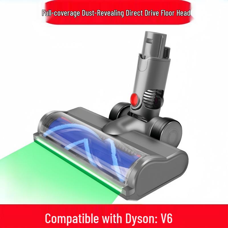 Dyson Compatible Electric Green Light Dust-Detecting Floor Head for V6-V11, V15