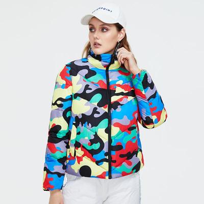 Fashion BubbleJacket Color Camouflage Printed And Dyed Camouflage Casual Coat