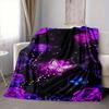 1Pc Purple Butterfly Garden Blanket Soft And Comfortable Casual Warm Camping Travel Christmas Halloween Xmas Gift M924642