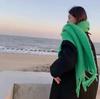 Korean-Style Plaid Cashmere-Inspired Scarf: Warm, Versatile Winter Shawl for Women