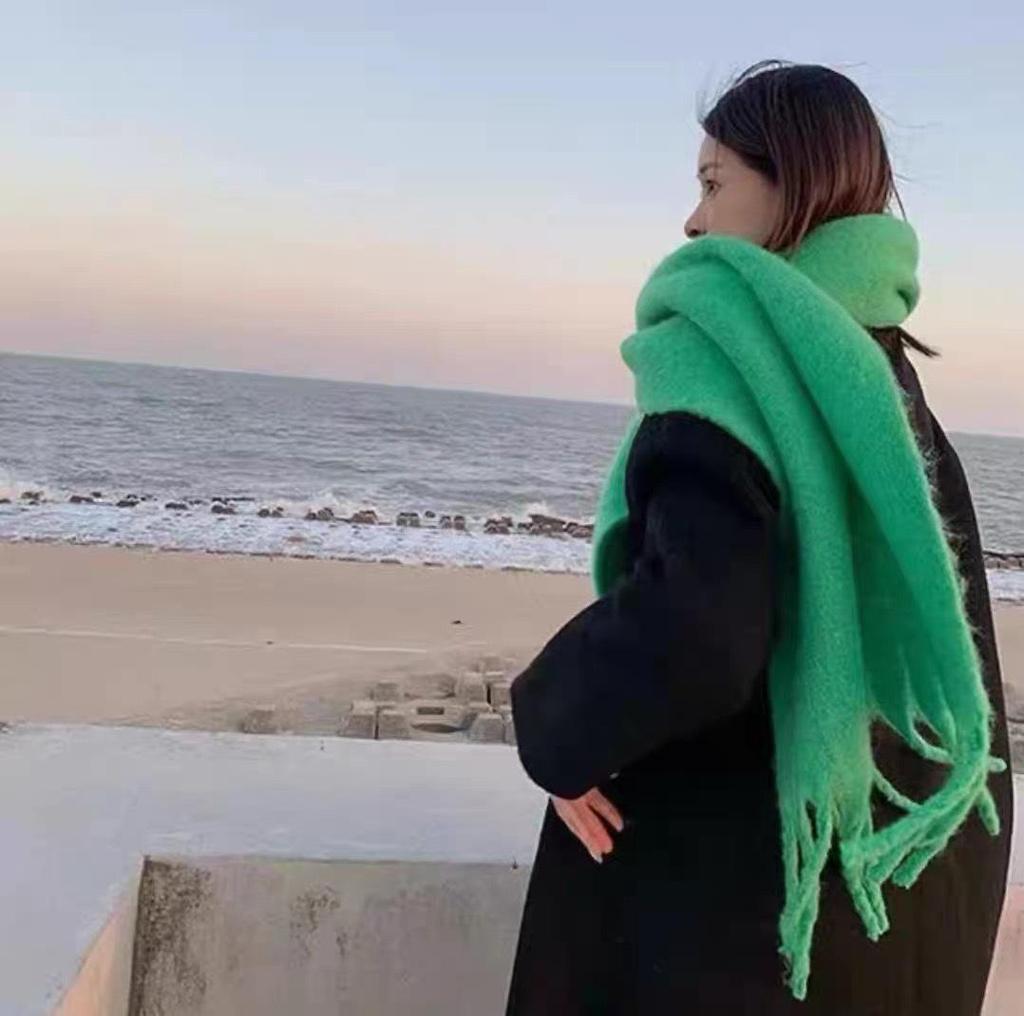 Korean-Style Plaid Cashmere-Inspired Scarf: Warm, Versatile Winter Shawl for Women