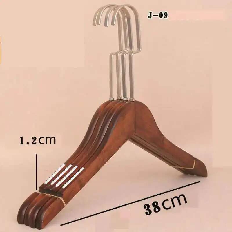 5PCS Wooden Coat Hanger Hooks Solid Wood Skid Proof Clothing Hanger For Adults And Men Store Coat Rack Hanger Rack