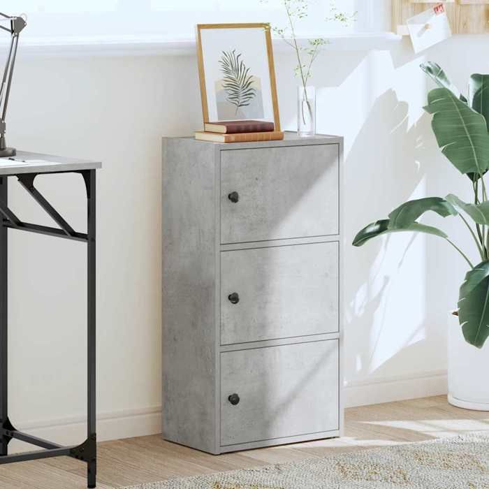 VidaXL Bibliothèque gris béton 40x24x77 cm bois d'ingénierie, étagère à livres, support de rangement, support à livres, 860367