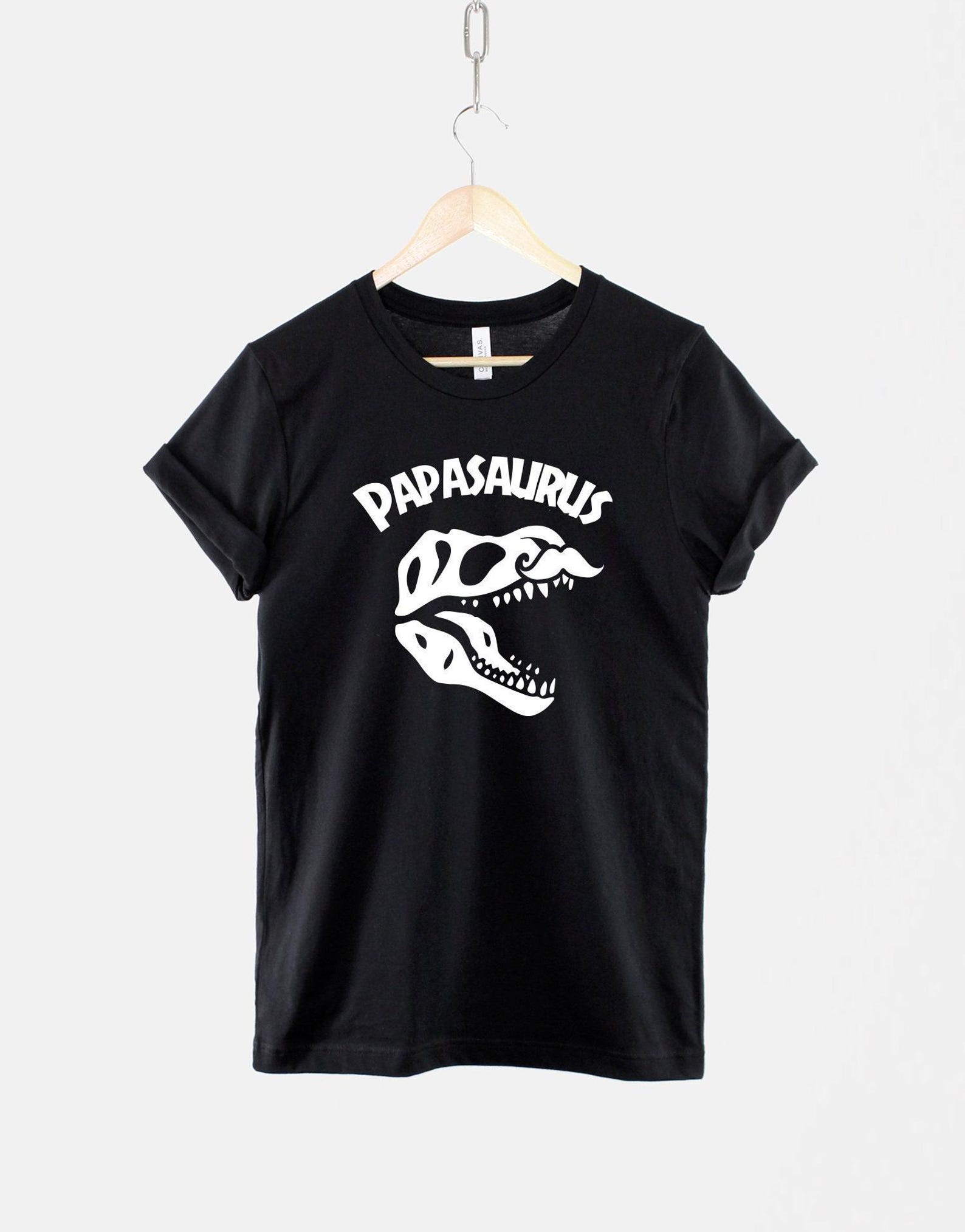 Papasaurus Shirt, Funny Dinosaur Dad T Shirt, Fathers Day Gift for Dad, Cute Dino Graphic Tee 4XL