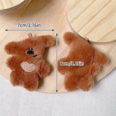 Cartoon Crooked Bear Plüsch Puppen Schlüsselanhänger Anhänger süße Plüsch Puppe Spielzeug Kawaii weiche gefüllte Tasche Dekorationen Zubehör