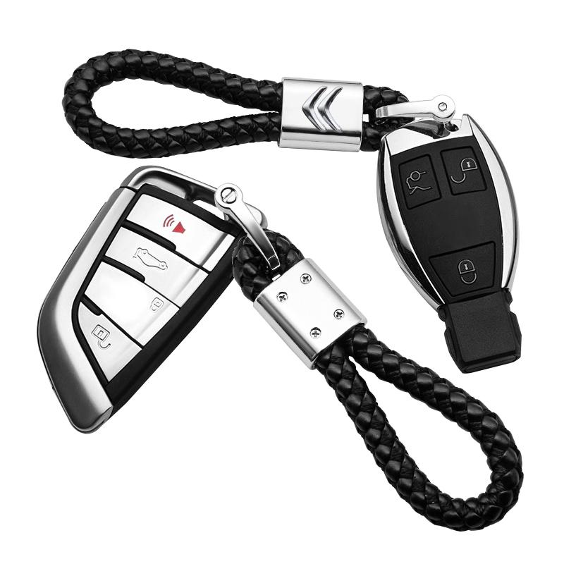 Hand-Woven Key Ring Leather Car KeyChain Rope For Citroen C1 C3 C4 C5 C4L C6 C8 VTS Picasso Cactus DS3 DS4 DS5 Berlingo C-Elysee