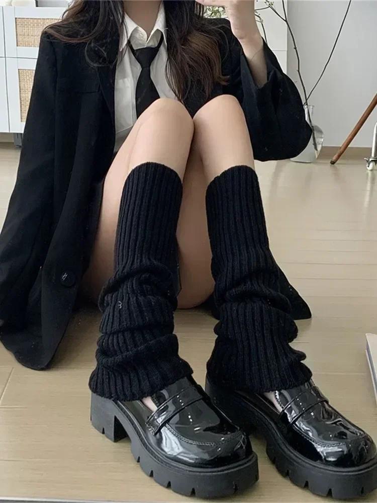Knitted Lolita Leg Warmers Women's Long Socks Autumn Winter Wool Foot Cover Arm Warmer Y2K Crochet Heap Socks Boot Cuffs