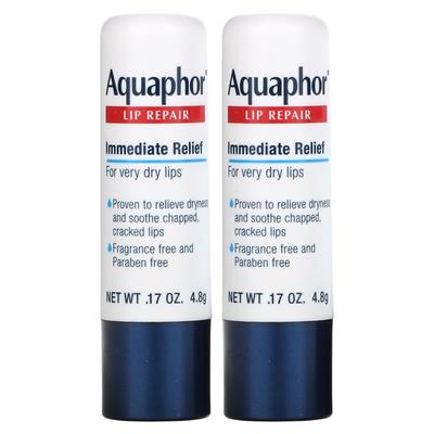 Aquaphor, Lip Repair Stick, Rapid Relief, 2 Sticks, 0.17 Oz (4.8 G)