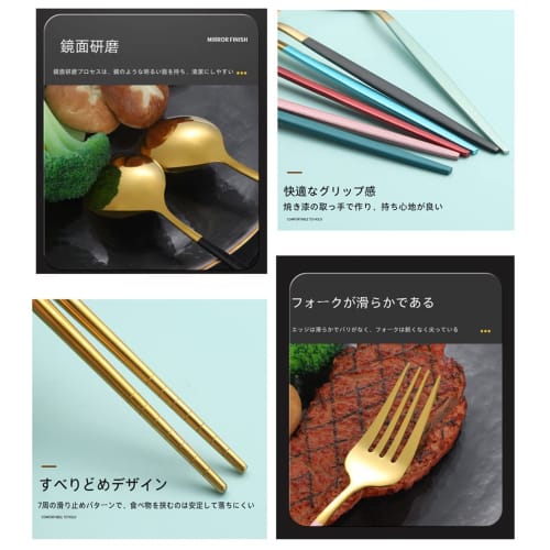 Stainless steel 3-piece cutlery set featuring chopsticks, fork, and spoon, with case. Portable and hygienic, perfect for students and adults, perfect