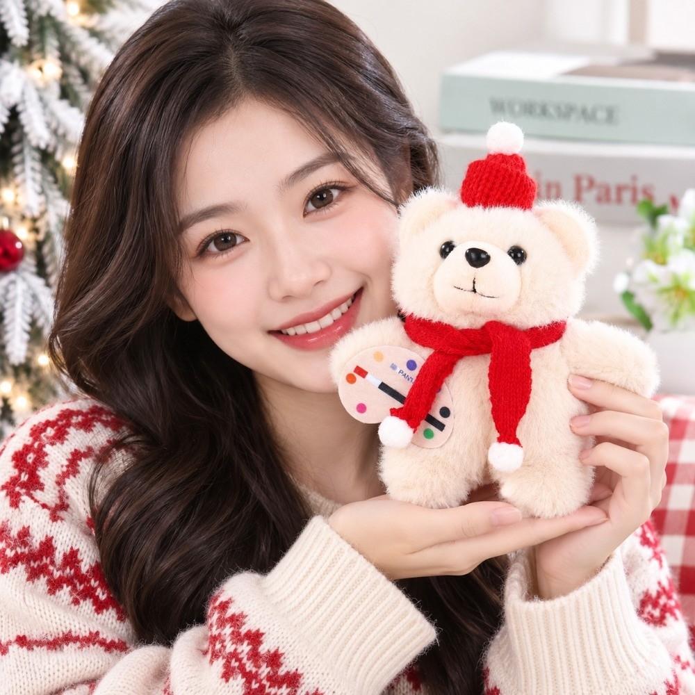 Keyring Christmas Bear Plush Toy Cartoon Animal Bear Plush Dolls  Schoolbag Ornaments
