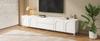 TV Cabinet with Four Doors and Two Drawers, Cabinet made of Chipboard + MDF, Steel Tube Feet, Modern Living Room Storage Cabinet with Arched Doors