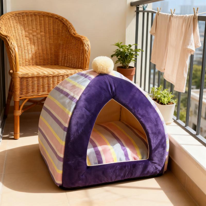 Cozy Mushroom Pet Tent: Warm Semi-Enclosed Indoor Bed for Cats and Dogs