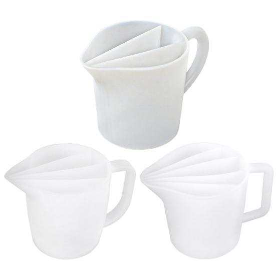 Silicone Split Cup with Handle 17oz Paint Pouring Fluid Art Cup Mixing Measuring Cup with Tip Nozzle DIY Crafts Supplies Resin Art Accessories