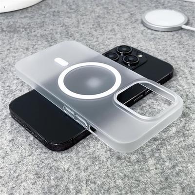 Luxury Ultra Thin Matte Magnetic Wireless Charge Clear Case for IPhone 16 15 14 Plus 13 16 Pro Max Magsafe Shockproof Hard PC Protect Cover