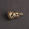 Retro Brass Hollow Gourd Diy Key Chain Lucky Pendant Brass Gluttonous Bell Car Small Pendant