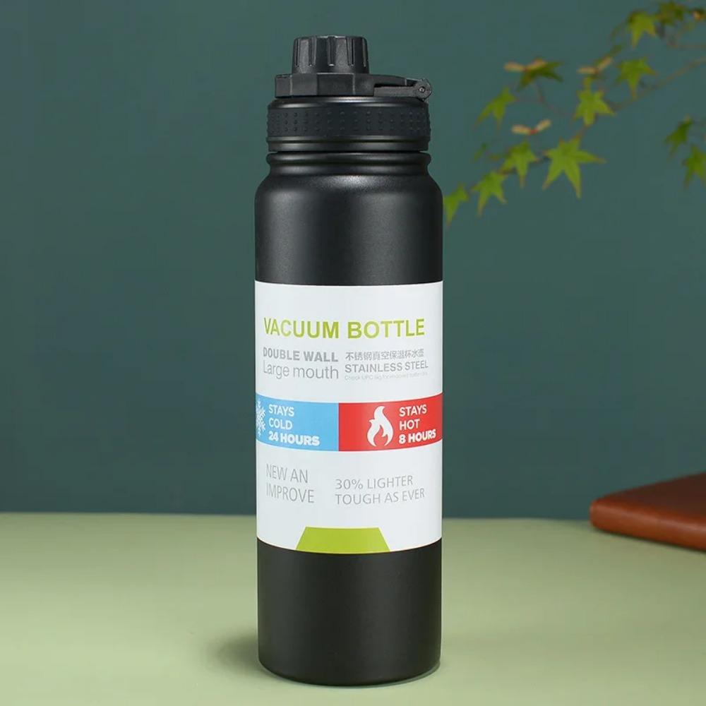 1000ml Jednoduché vakuové termosky z nerezové oceli 304 Velkokapacitní izolovaný hrnek přenosné termosky Venkovní sportovní láhev na vodu