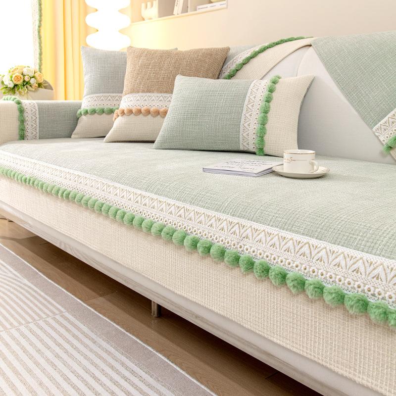 Light French Sofa Cushion Universal In All Seasons Chenier Non-Slip Leather Sofa Cover  New Seat Cushion Sub-Cover Cloth Towel