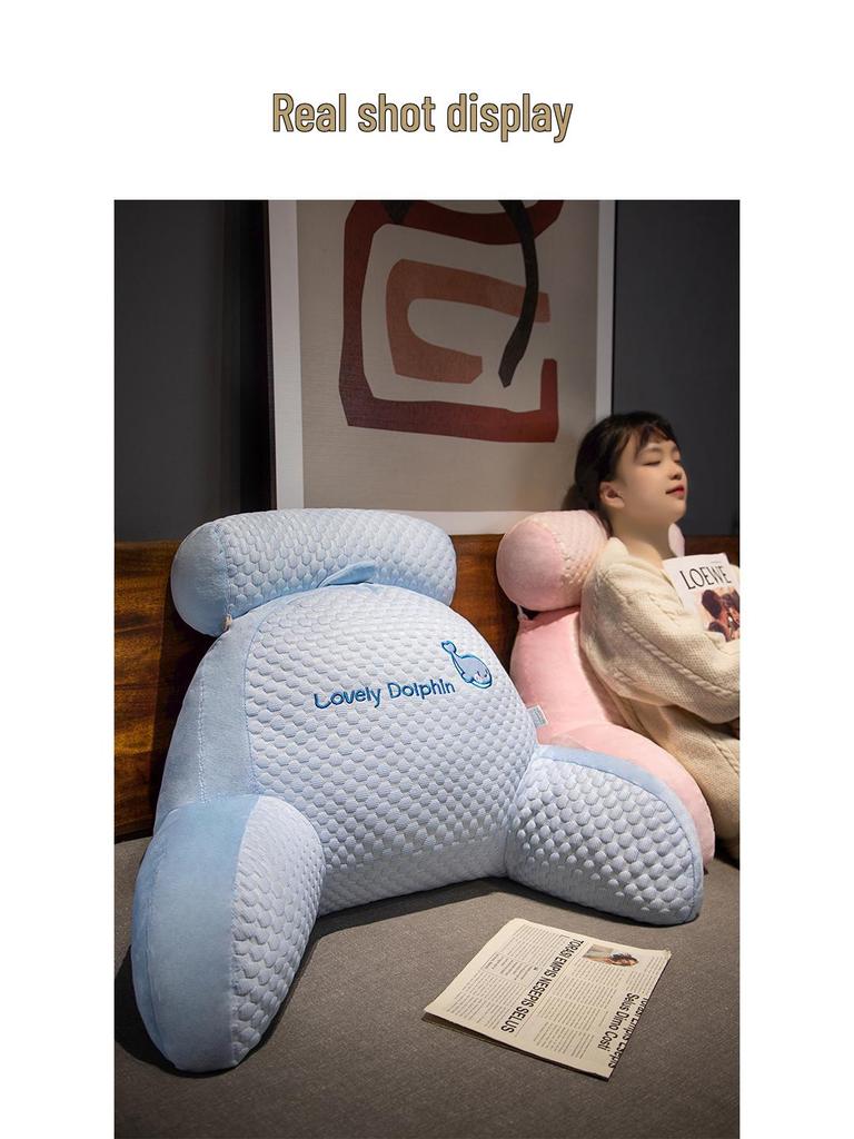 Bedside Lumbar Support Pillow – Large Backrest Cushion for Reading, Sofa, or Bed; Ideal for Dorms and Pregnancy Comfort