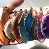 Amethyst fluorite agate naturale ciondolo irregolare pietra grezza grezza collana gioielli di moda gioielli in giada