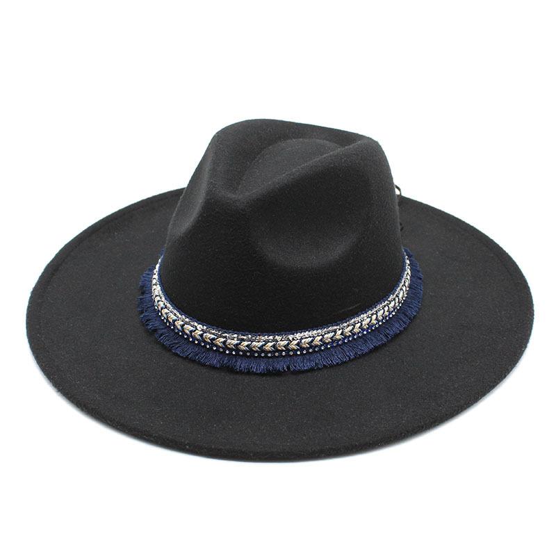 Pfirsichherz Top 9,5 cm Breite Krempe Zylinderhut Ethnischer Stil Accessoires Jazzhut Kaschmir Filzhut Gentleman- und Damenhut