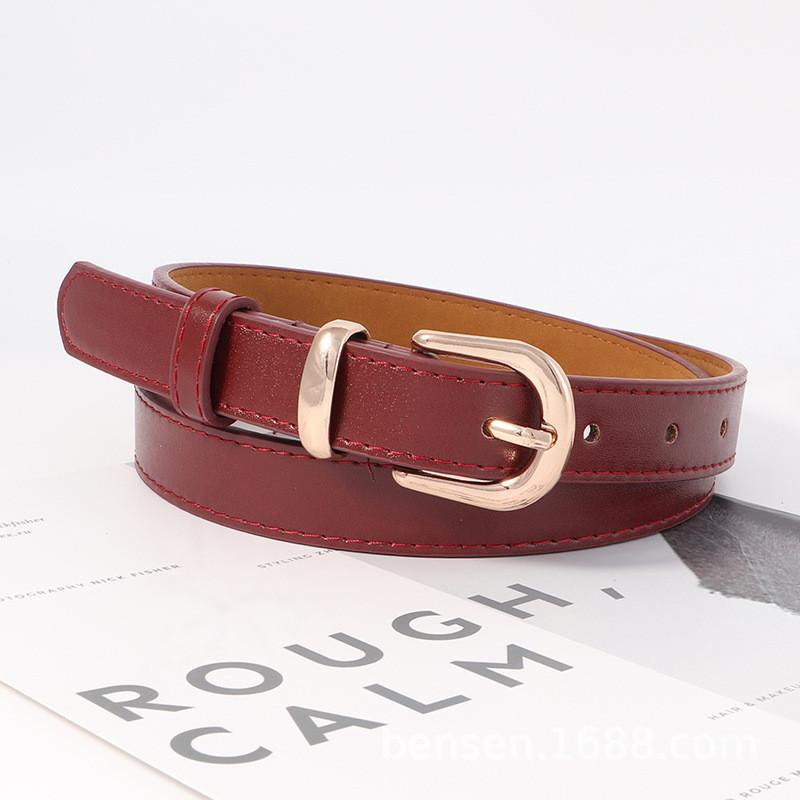 Womens Pu Leather Belt With Metal Pin Closure For Trendy And Versatile Looks