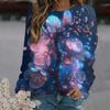 Spring and Autumn Round Neck Rose Flower 3D Printed Top Fashionable Casual Long Sleeved Women's T-shirts