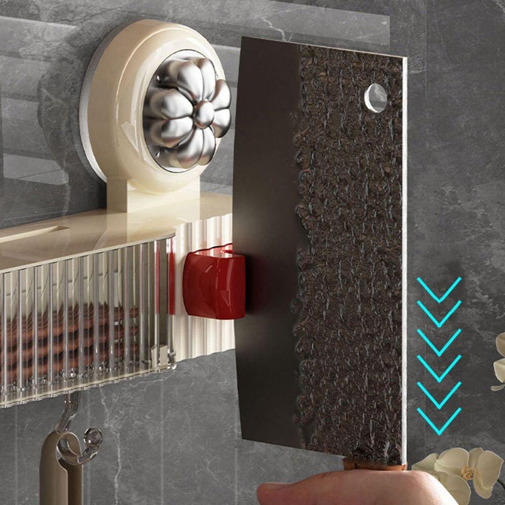 Large Capacity Suction Cup Knives Rack Wall Mounted Kitchenware Organizer for Home