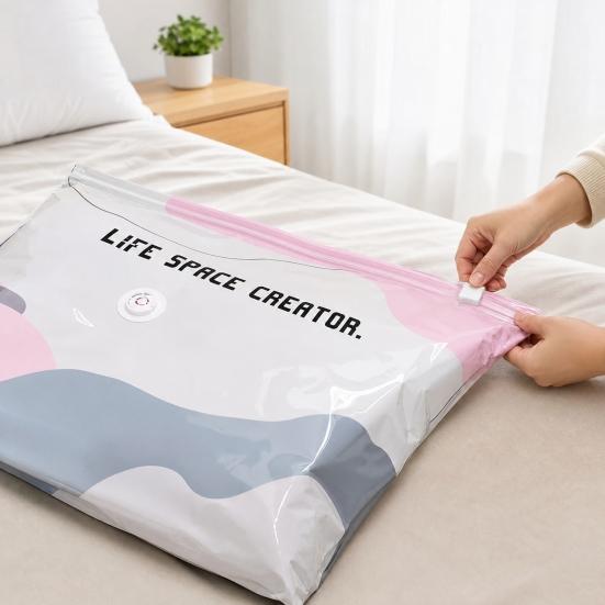 Pumpless Vacuum Storage Bags, Durable Mildew Proof Moisture Proof Clothes Storage, Large Capacity Design Compression Bags, for Clothes Bedding