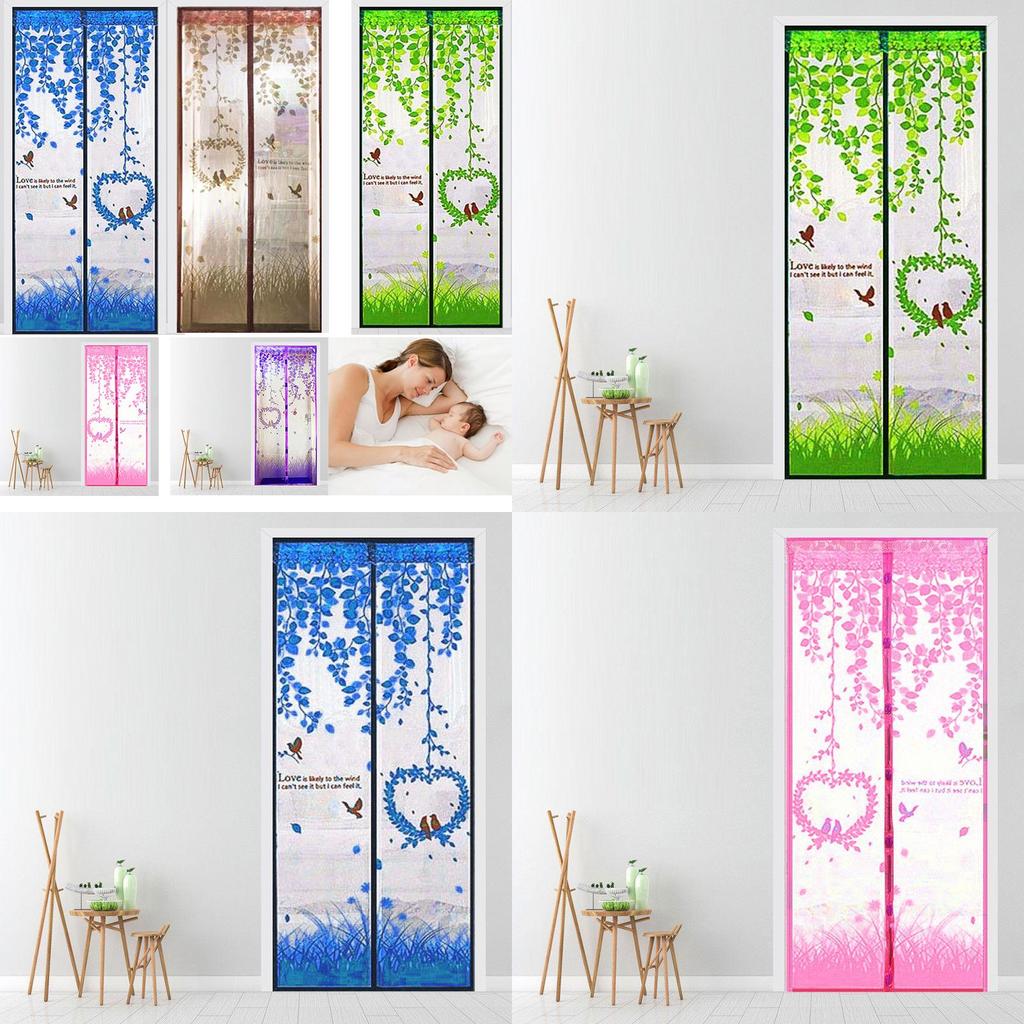 Magnetic Tulle Door Closing Mesh Mosquito Net Cartoon Window Curtain Screens